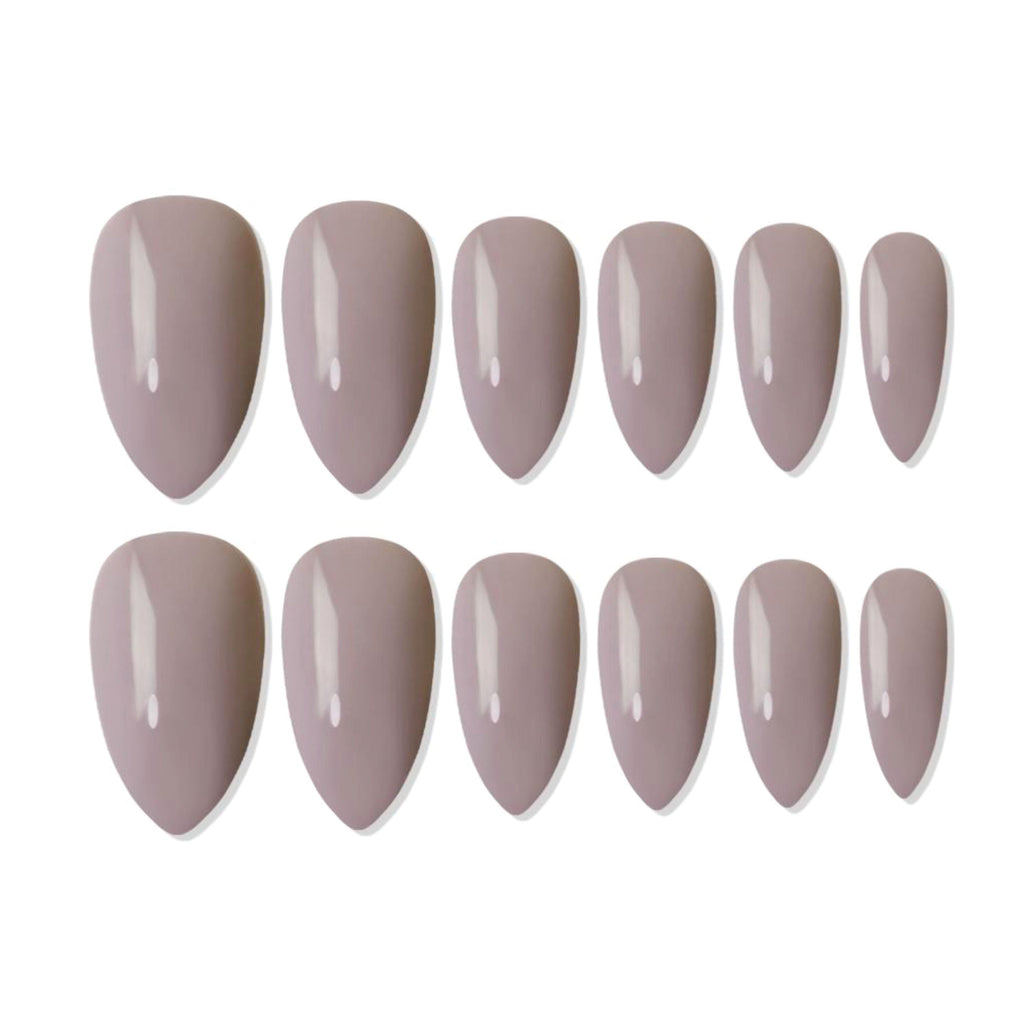 Shills Professional Reusable Almond Press On Nails - Nude