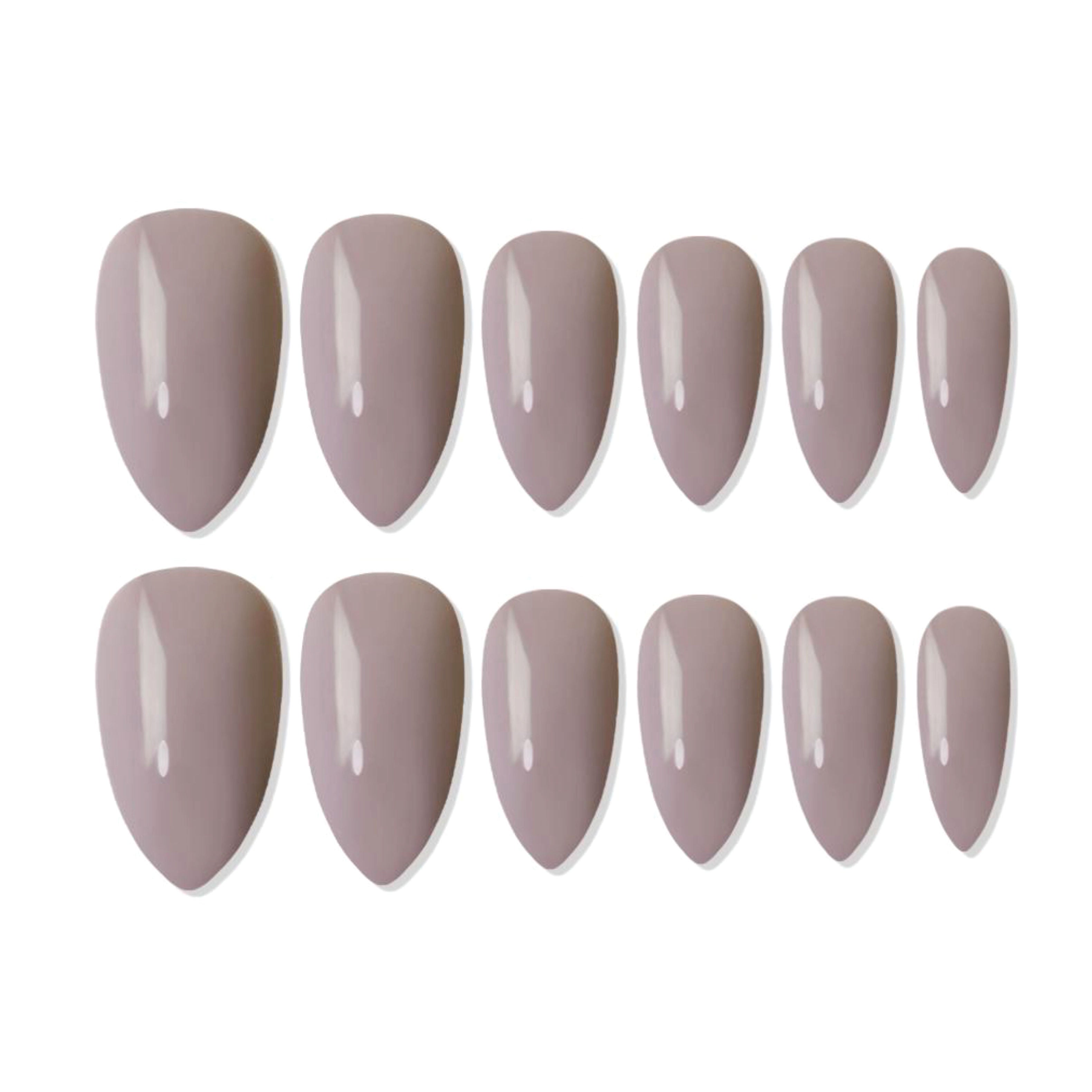 Shills Professional Reusable Almond Press On Nails - Nude