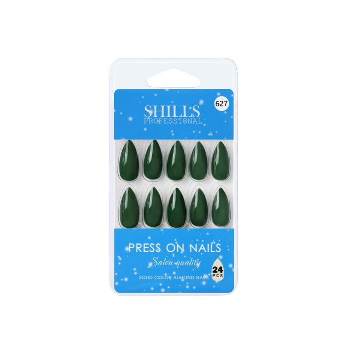 Shills Professional Reusable Almond Press On Nails - Green