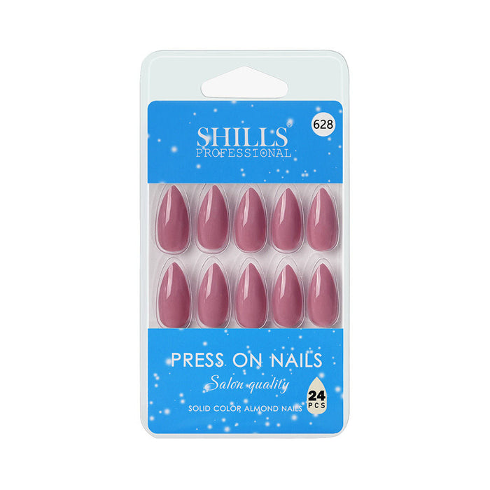 Shills Professional Reusable Almond Press On Nails - Pink