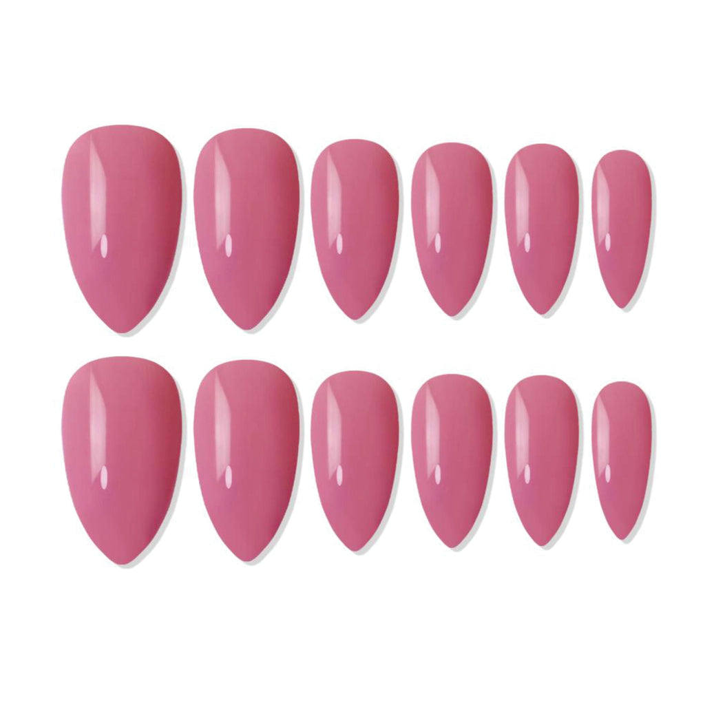 Shills Professional Reusable Almond Press On Nails - Pink