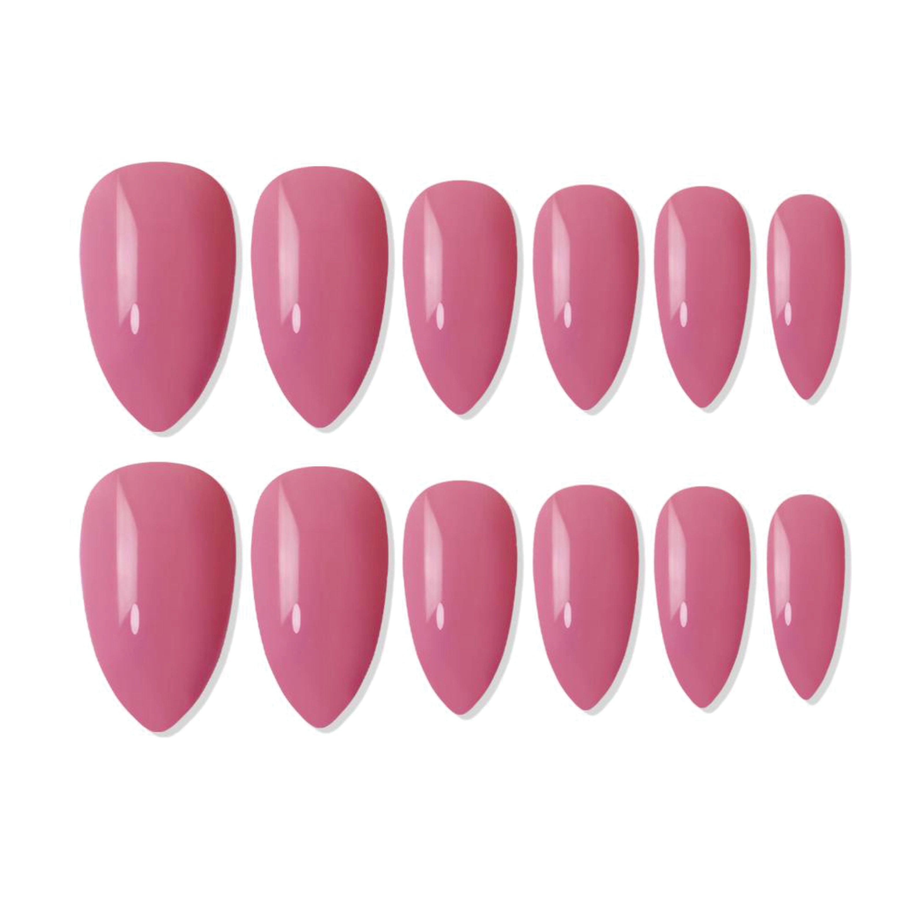Shills Professional Reusable Almond Press On Nails - Pink