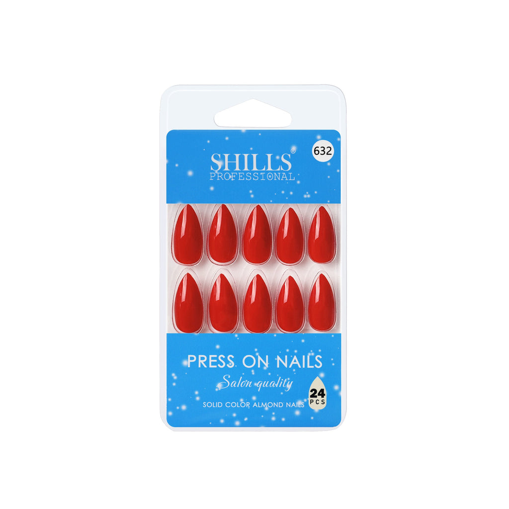 Shills Professional Reusable Almond Press On Nails - Orange