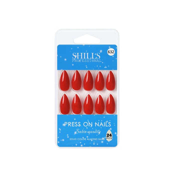Shills Professional Reusable Almond Press On Nails - Orange