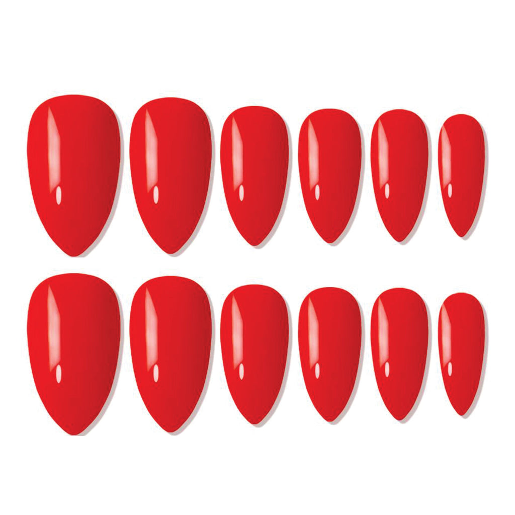 Shills Professional Reusable Almond Press On Nails - Orange
