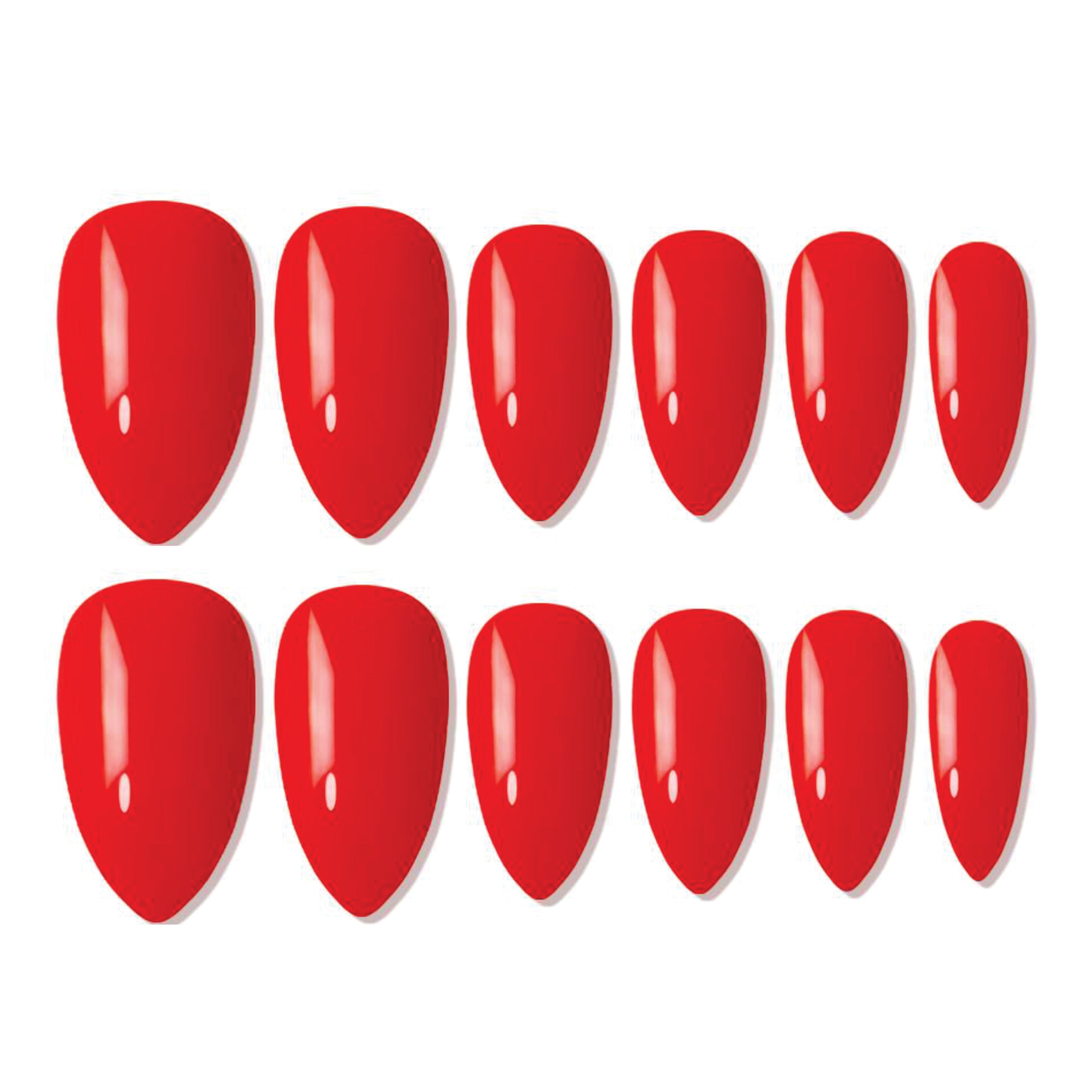 Shills Professional Reusable Almond Press On Nails - Orange