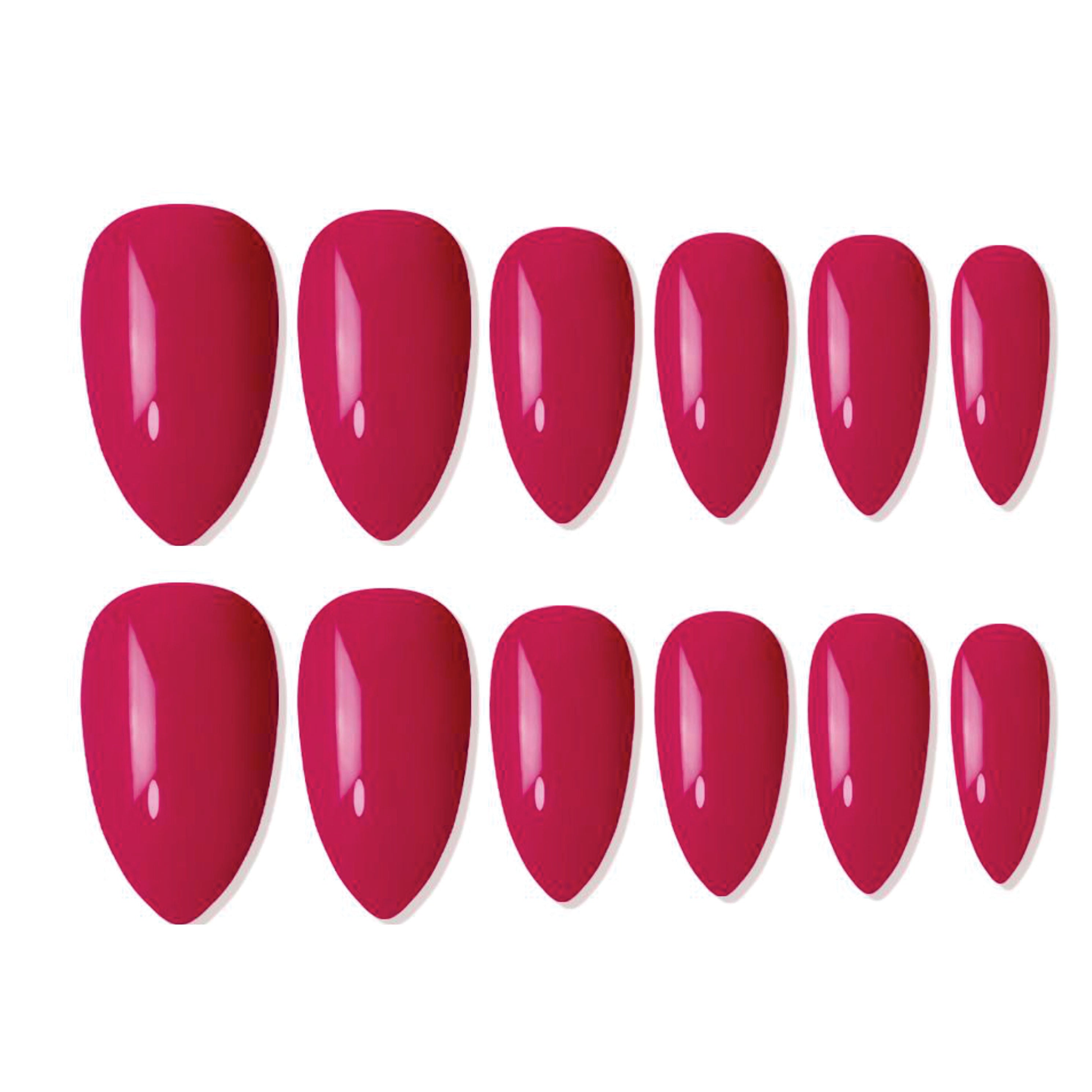 Shills Professional Reusable Almond Press On Nails - Pink
