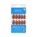 Shills Professional Reusable Almond Press On Nails - Maroon