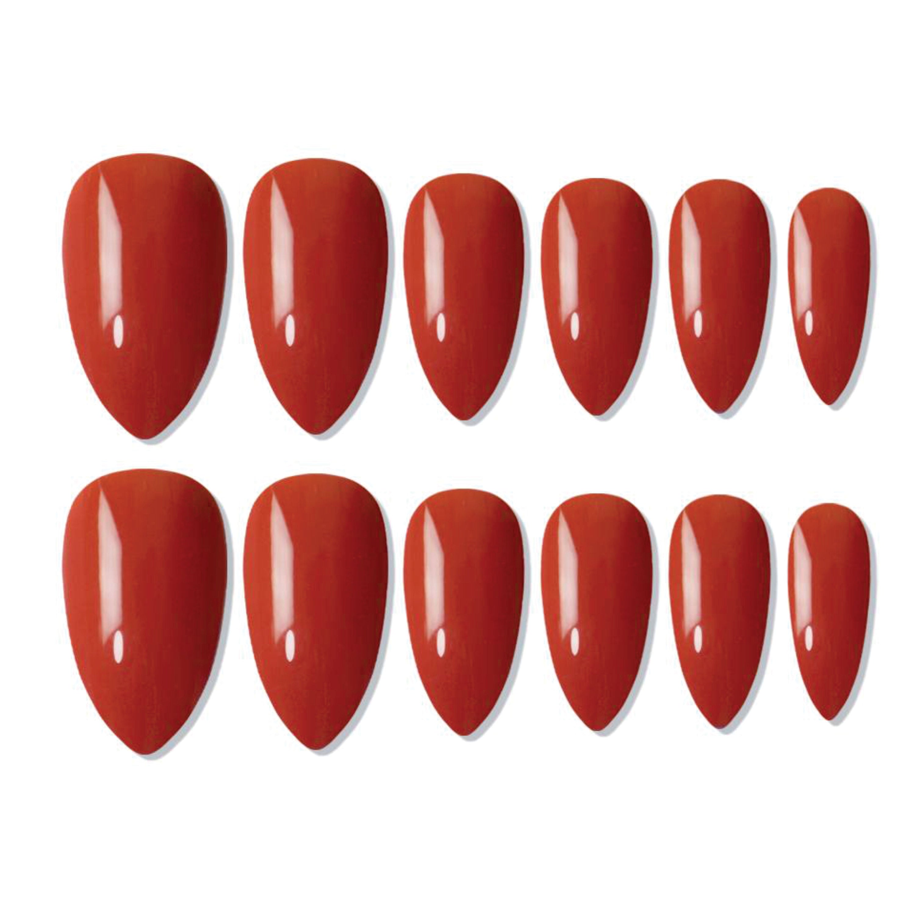 Shills Professional Reusable Almond Press On Nails - Maroon