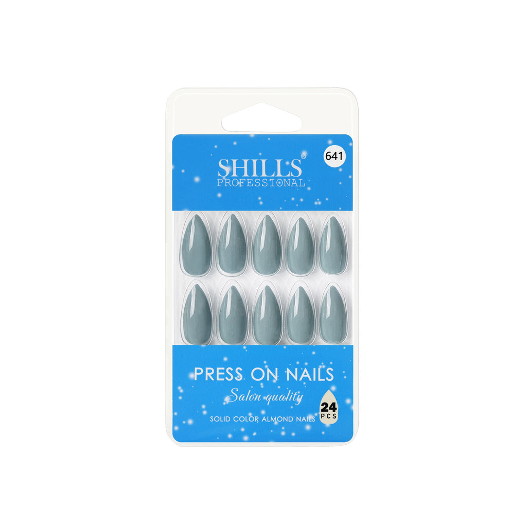 Shills Professional Reusable Almond Press On Nails - Blue