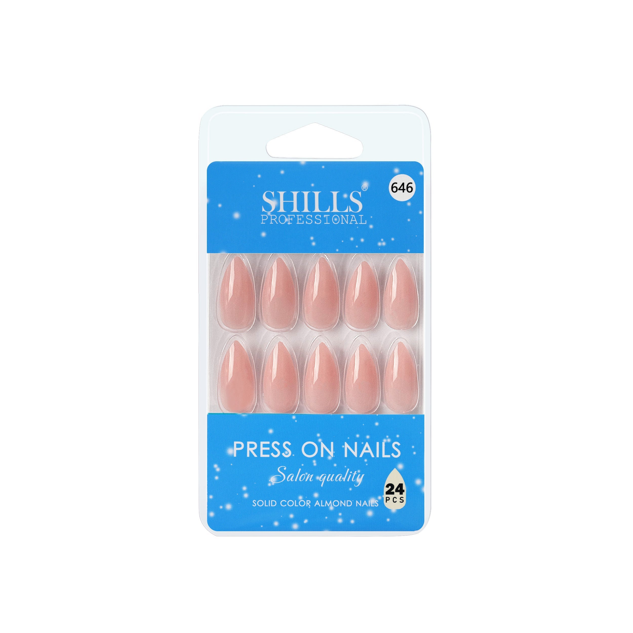 Shills Professional Reusable Almond Press On Nails - Peach