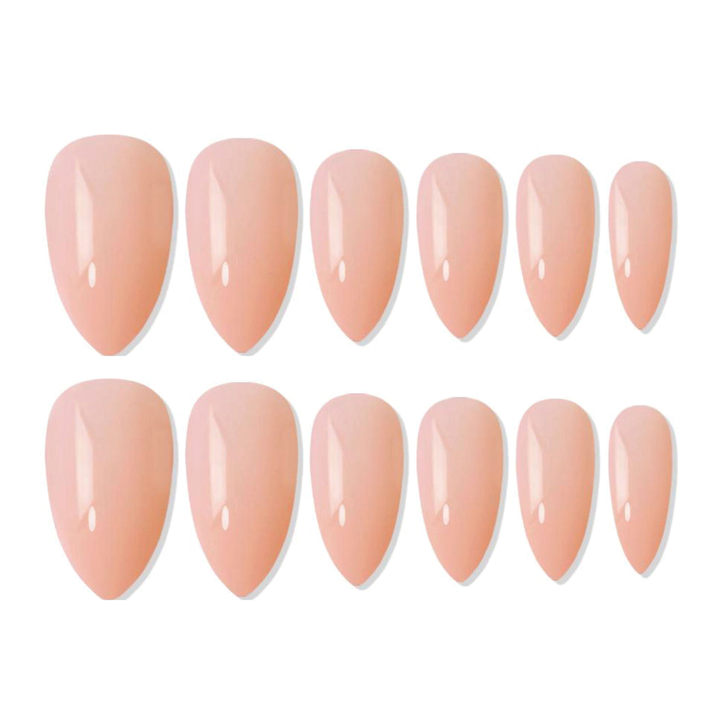 Shills Professional Reusable Almond Press On Nails - Peach