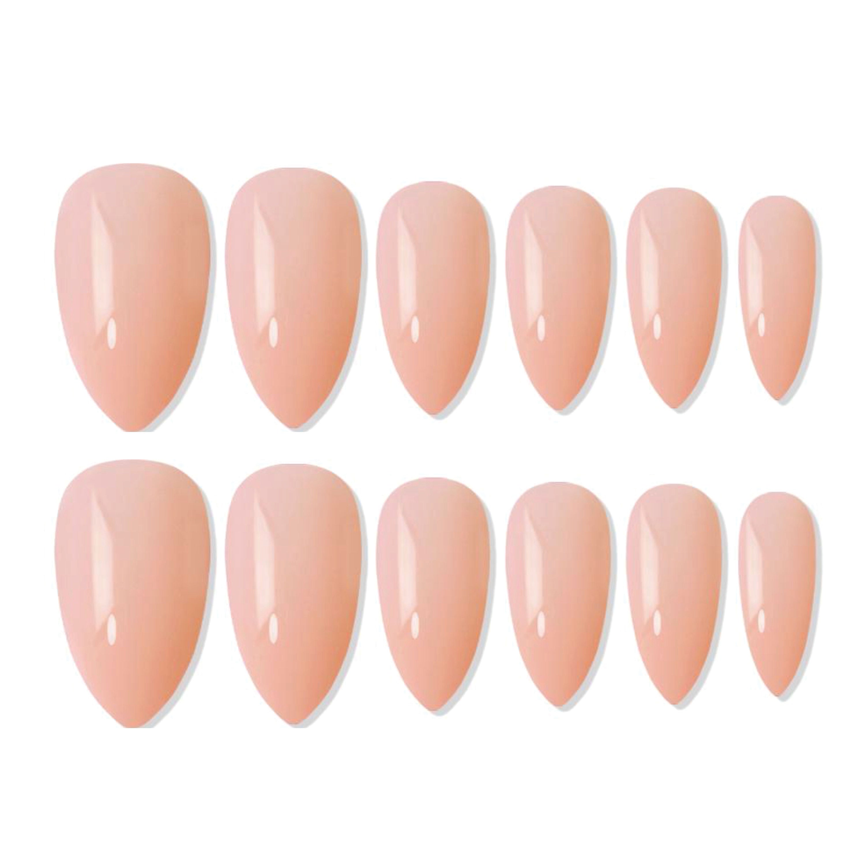Shills Professional Reusable Almond Press On Nails - Peach