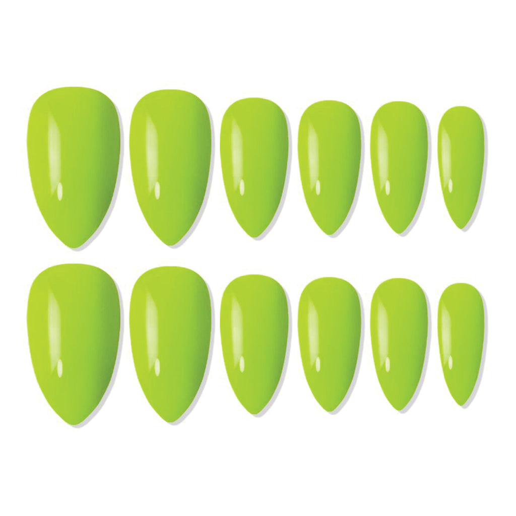 Shills Professional Reusable Almond Press On Nails - green