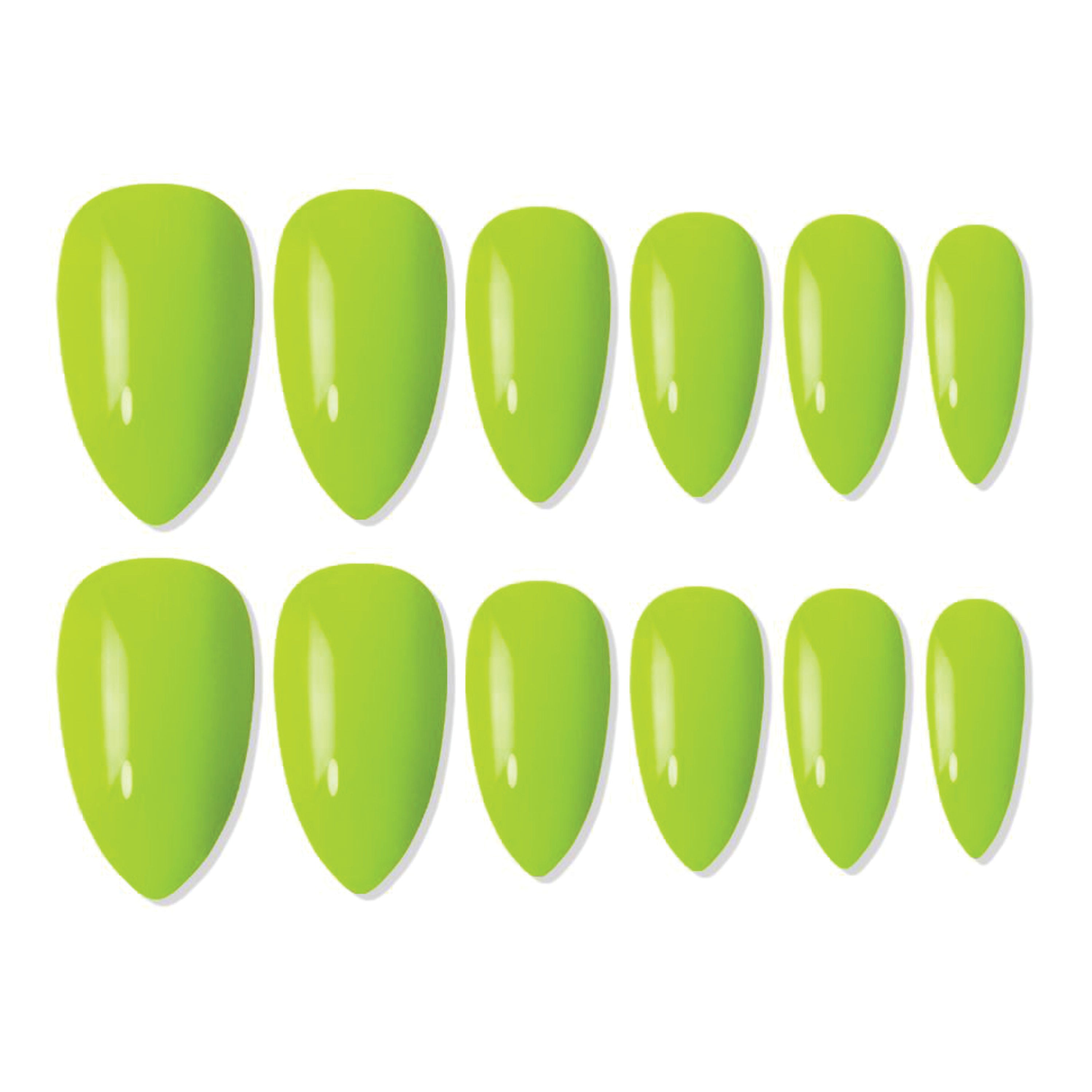 Shills Professional Reusable Almond Press On Nails - green