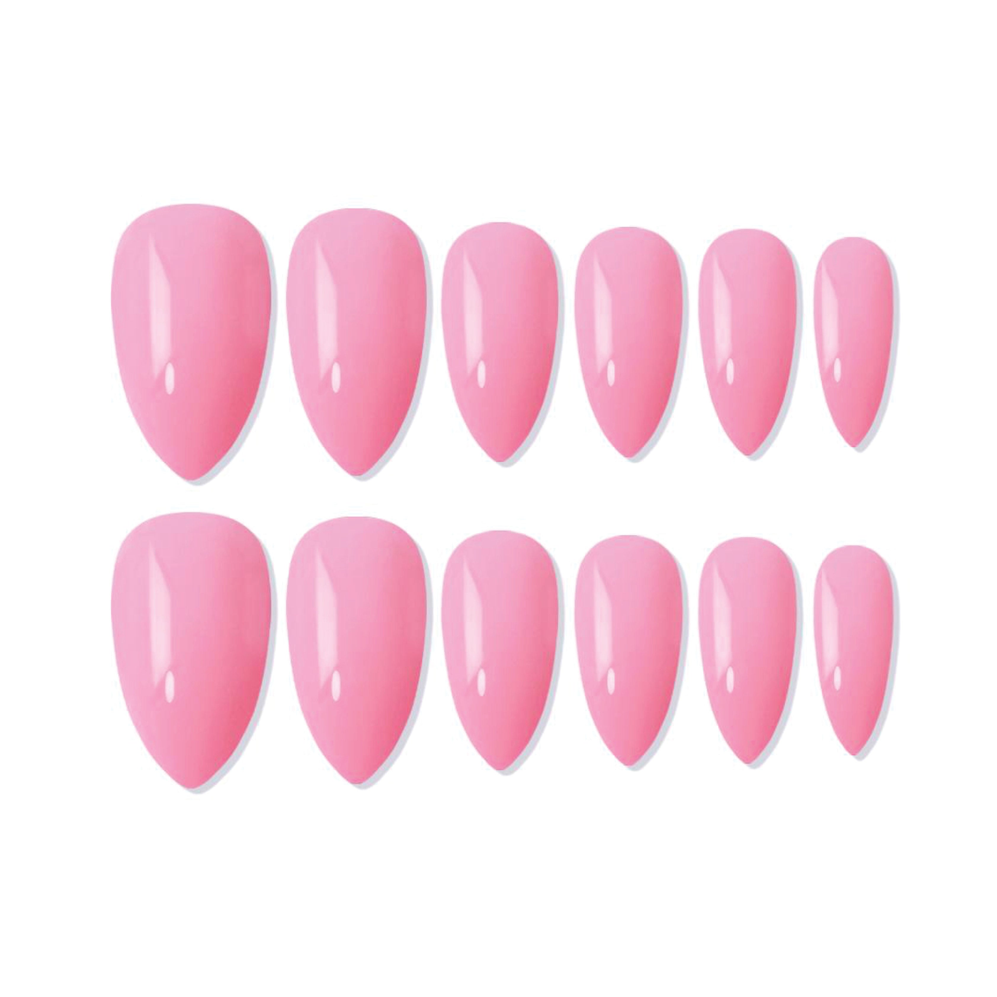 Shills Professional Reusable Almond Press On Nails - Pink