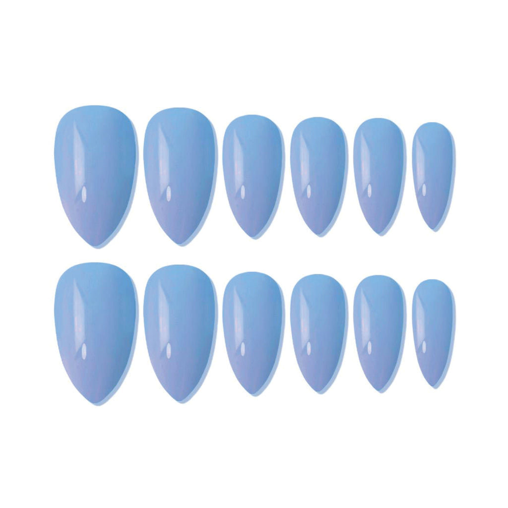 Shills Professional Reusable Almond Press On Nails - blue