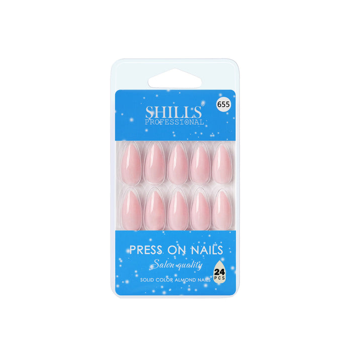 Shills Professional Reusable Almond Press On Nails - Peach