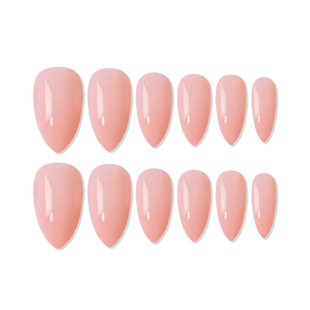 Shills Professional Reusable Almond Press On Nails - Peach