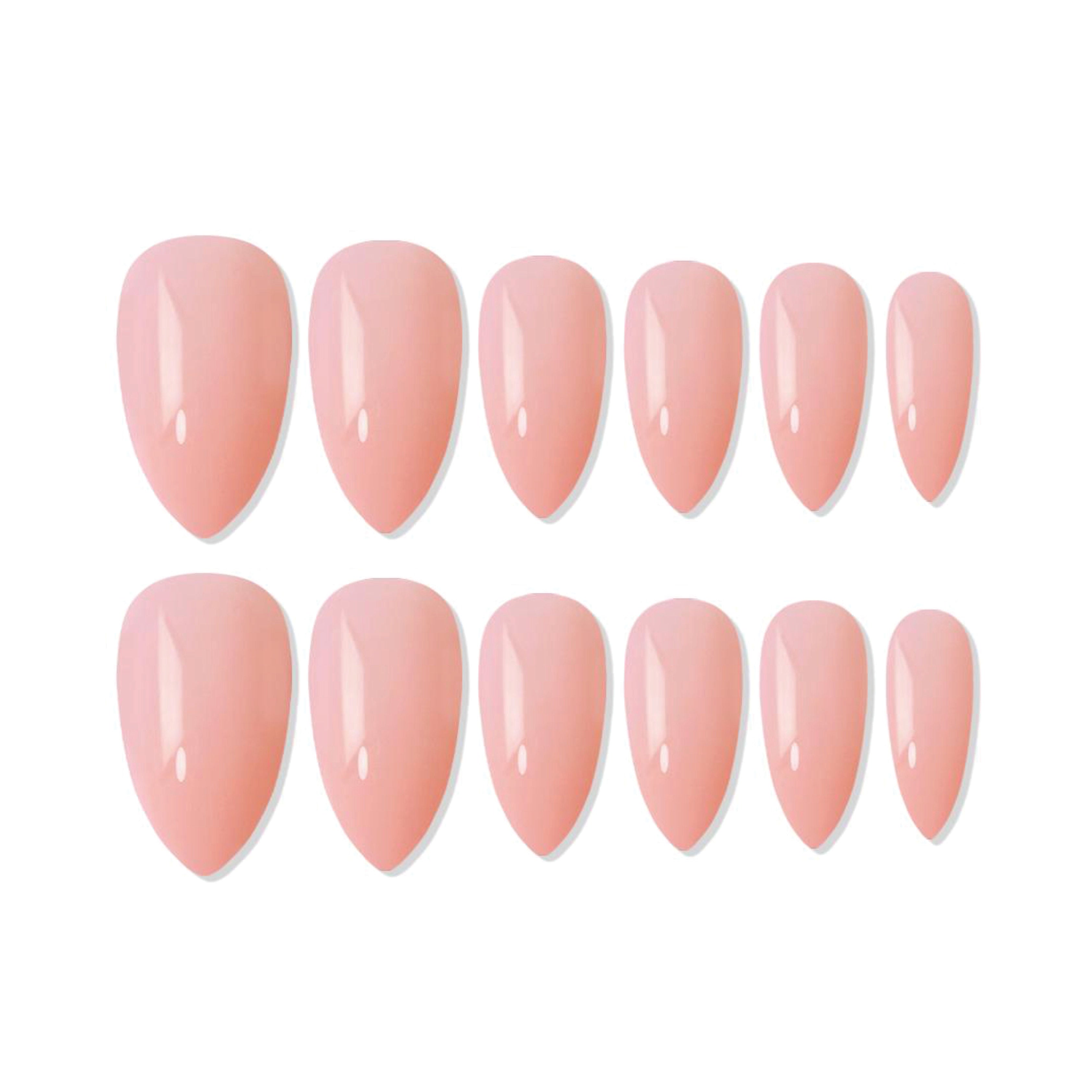 Shills Professional Reusable Almond Press On Nails - Peach
