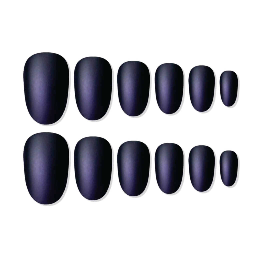 Shills Professional Reusable Oval Press On Nails - Black