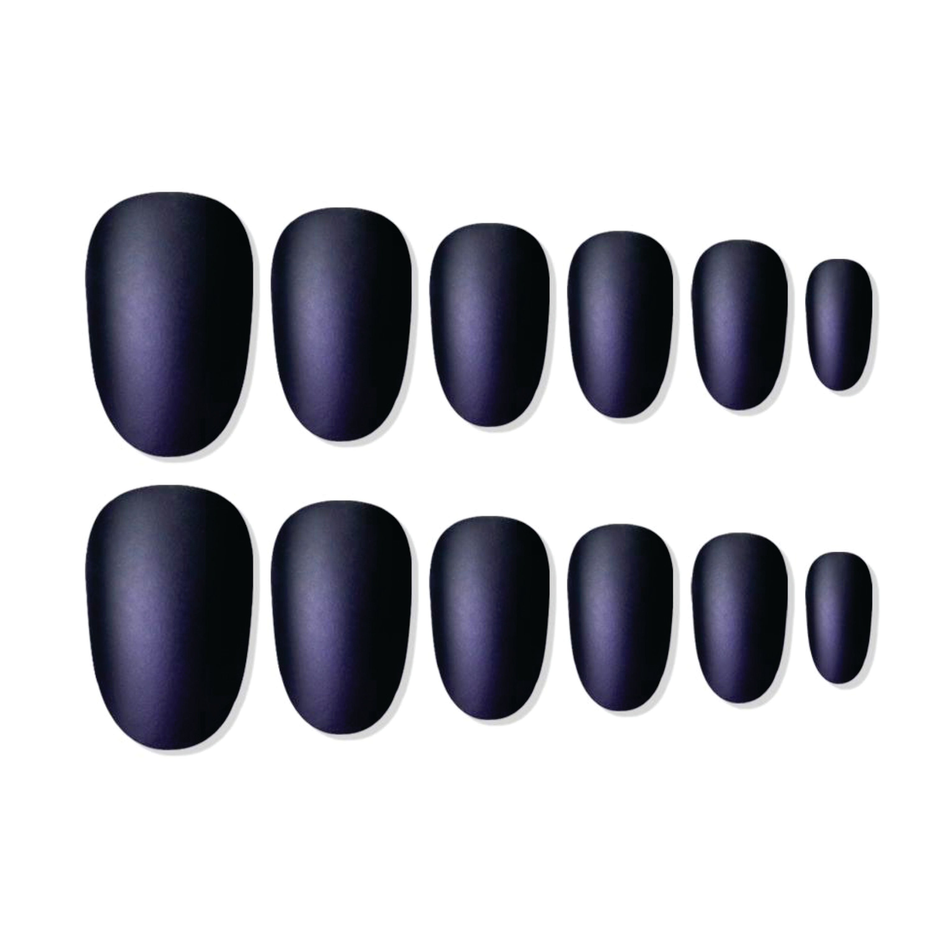 Shills Professional Reusable Oval Press On Nails - Black