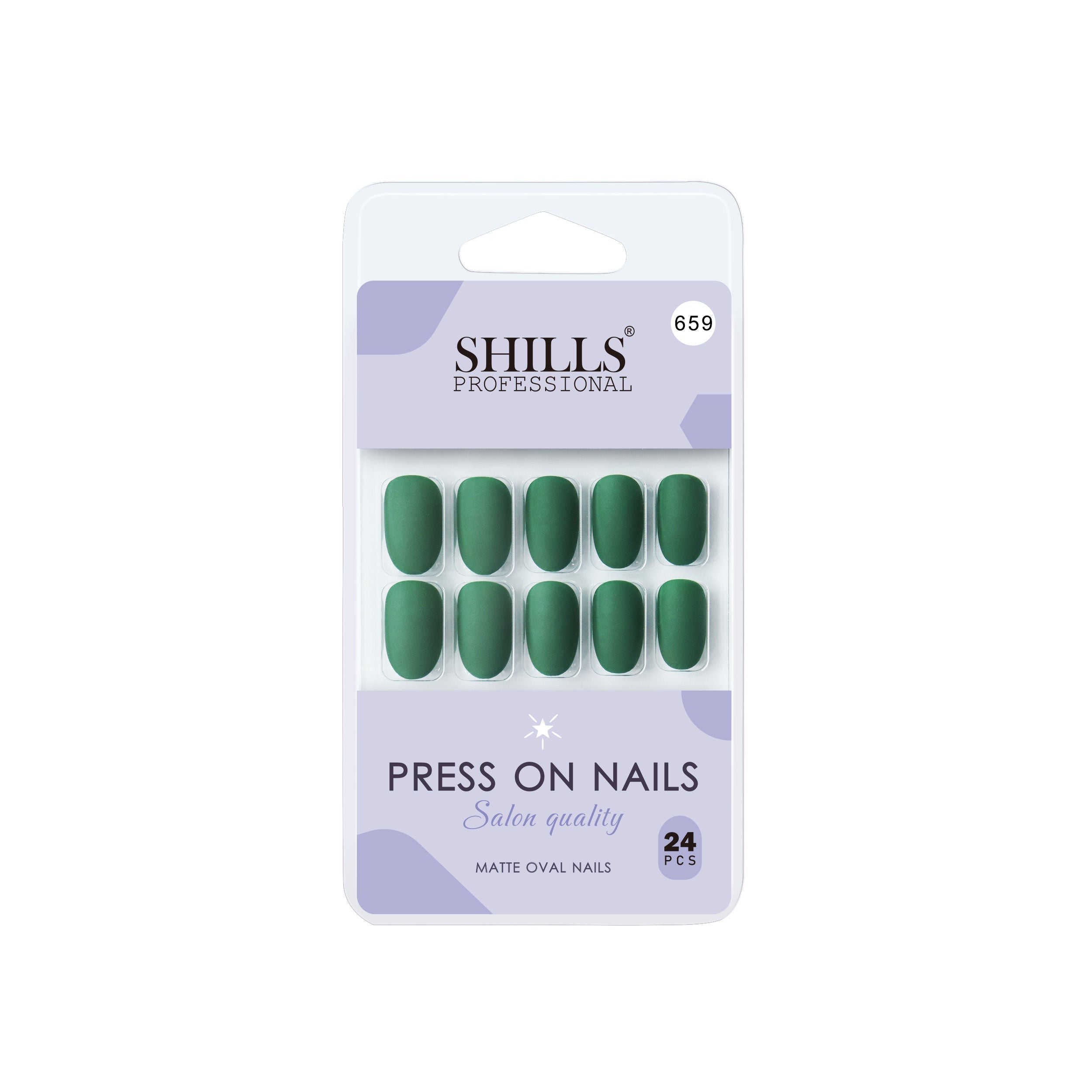 Shills Professional Reusable Oval Press On Nails - green