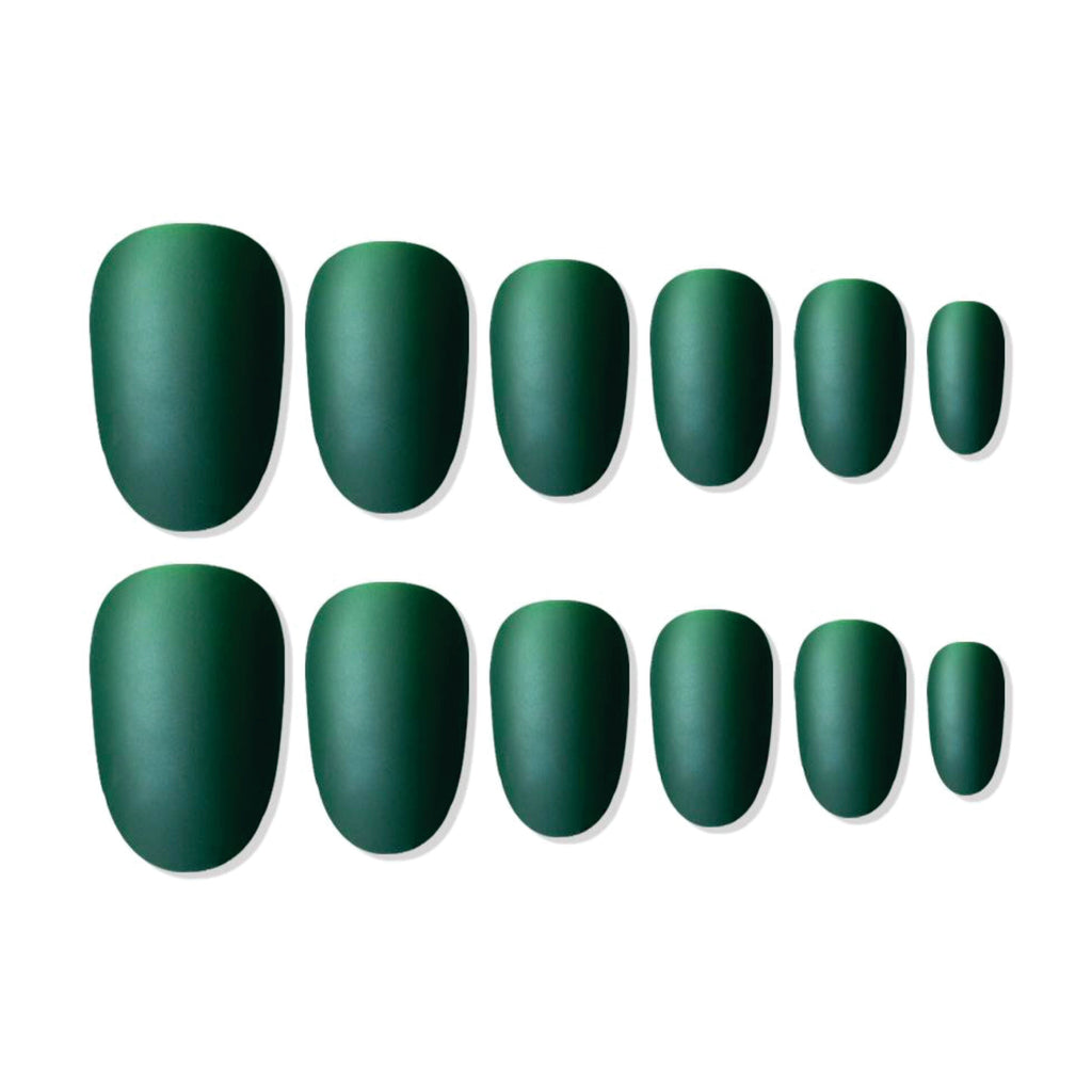Shills Professional Reusable Oval Press On Nails - green