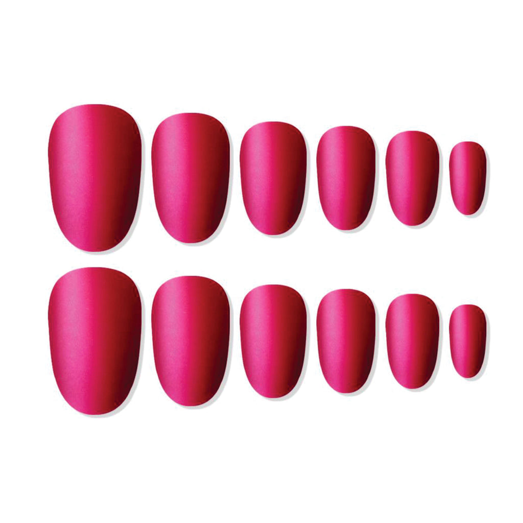 Shills Professional Reusable Oval Press On Nails - Red