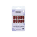Shills Professional Reusable Oval Press On Nails - Maroon