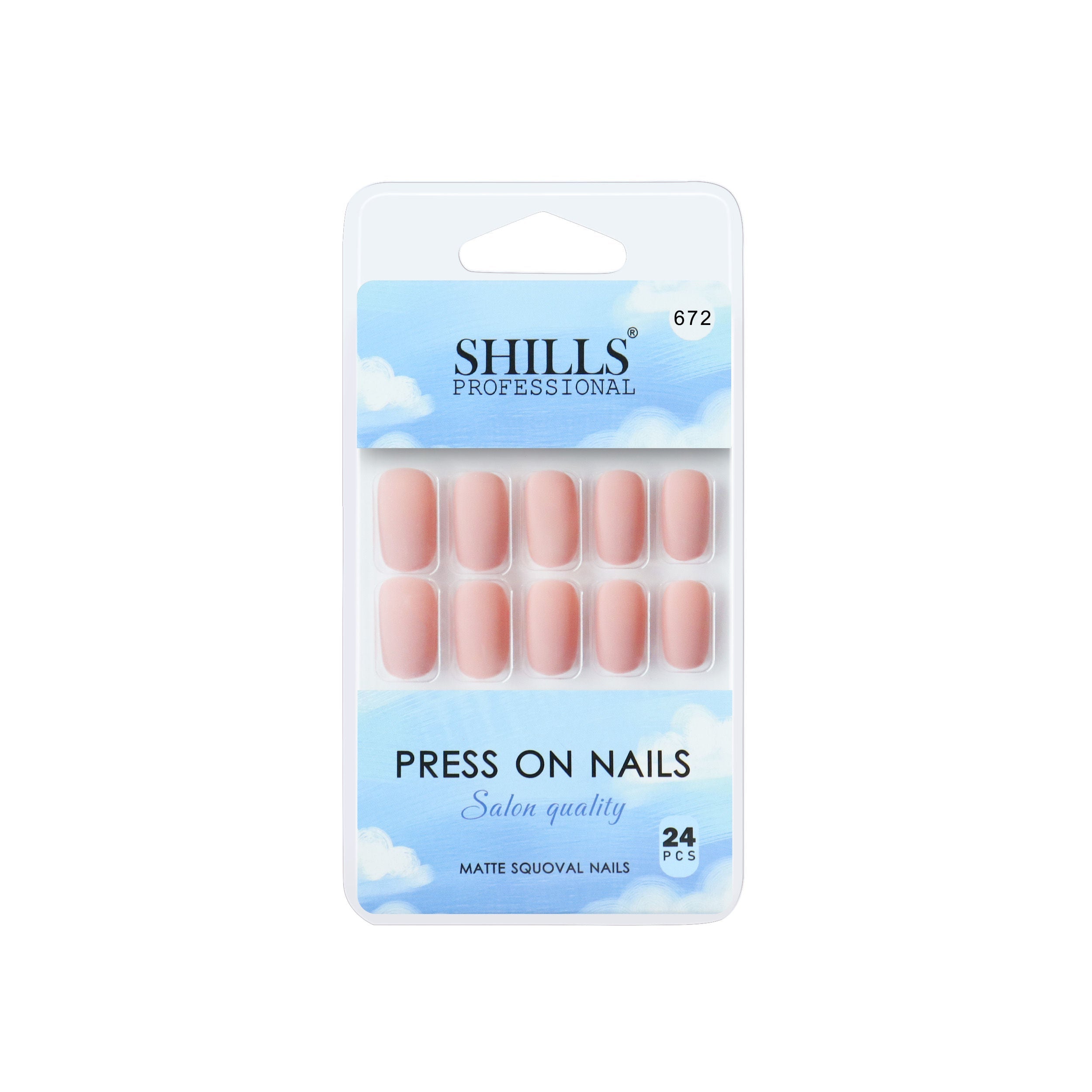 Shills Professional Reusable Square Press On Nails - Peach