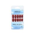Shills Professional Reusable Square Press On Nails - Maroon