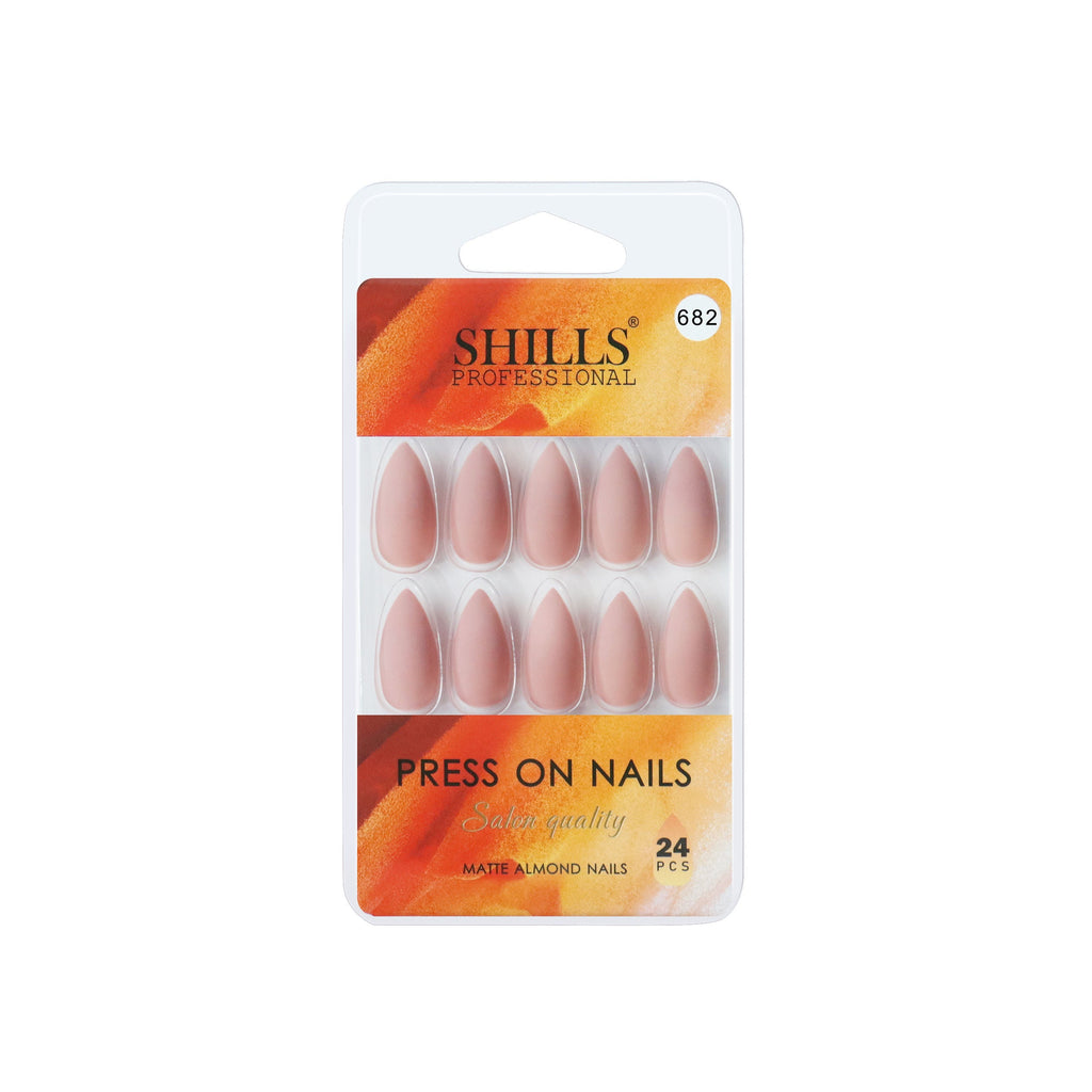 Shills Professional Reusable Sharp Almond Press On Nails - Peach