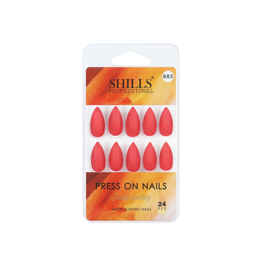 Shills Professional Reusable Sharp Almond Press On Nails - Orange