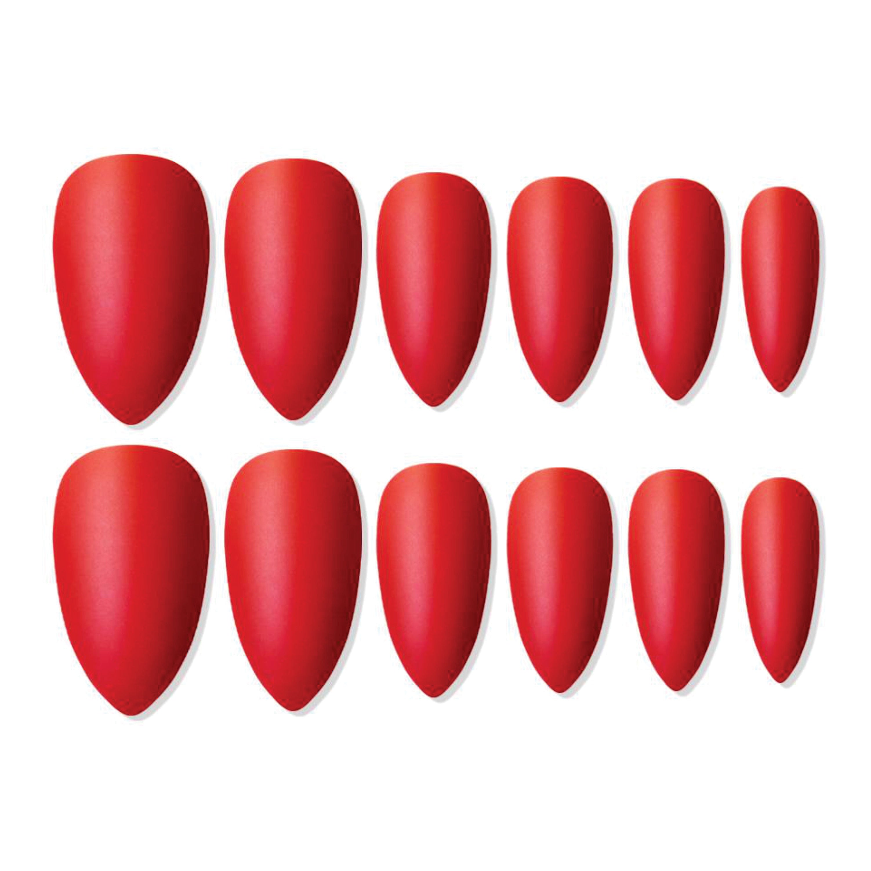Shills Professional Reusable Sharp Almond Press On Nails - Orange