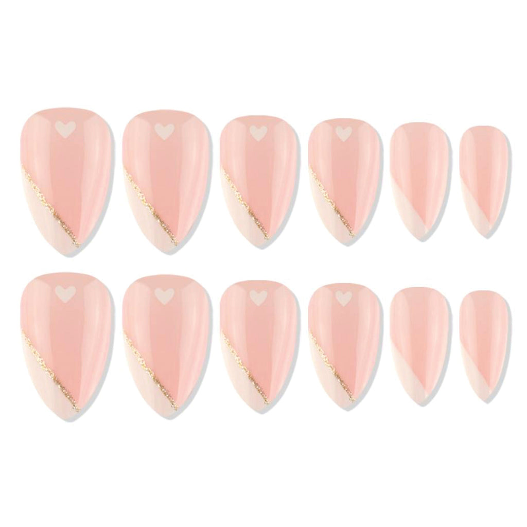 Shills Professional Reusable Almond Press On Nails - Peach
