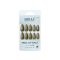 Shills Professional Reusable Long Almond Press On Nails - green