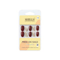 Shills Professional Reusable Oval Press On Nails - Maroon