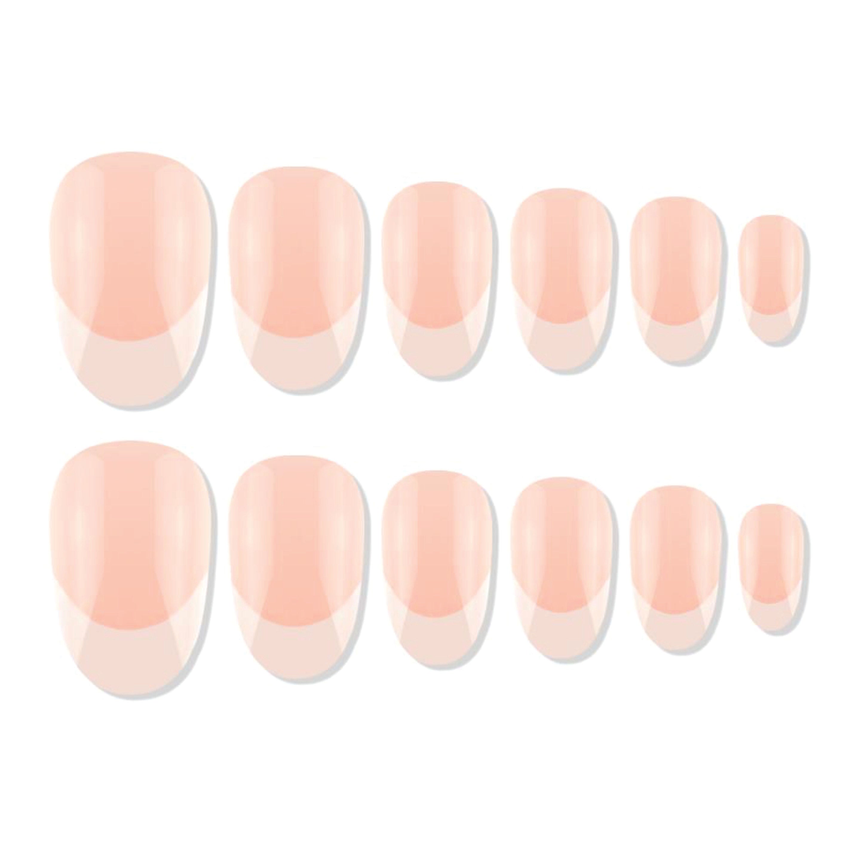 Shills Professional Reusable French Oval Press On Nails - Peach