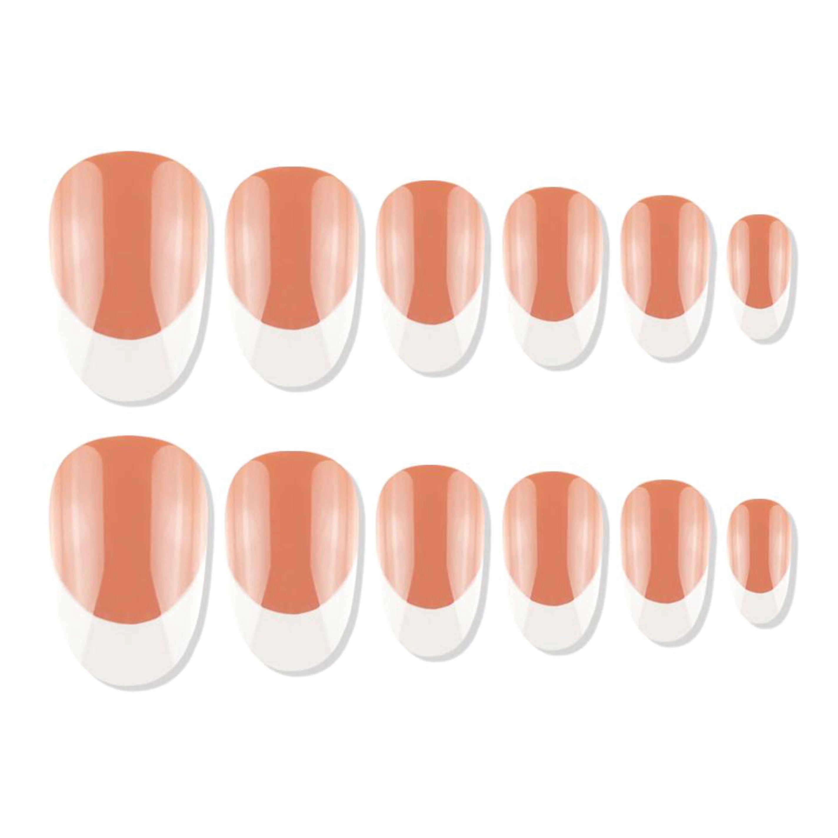 Shills Professional Reusable French Oval Press On Nails - Orange