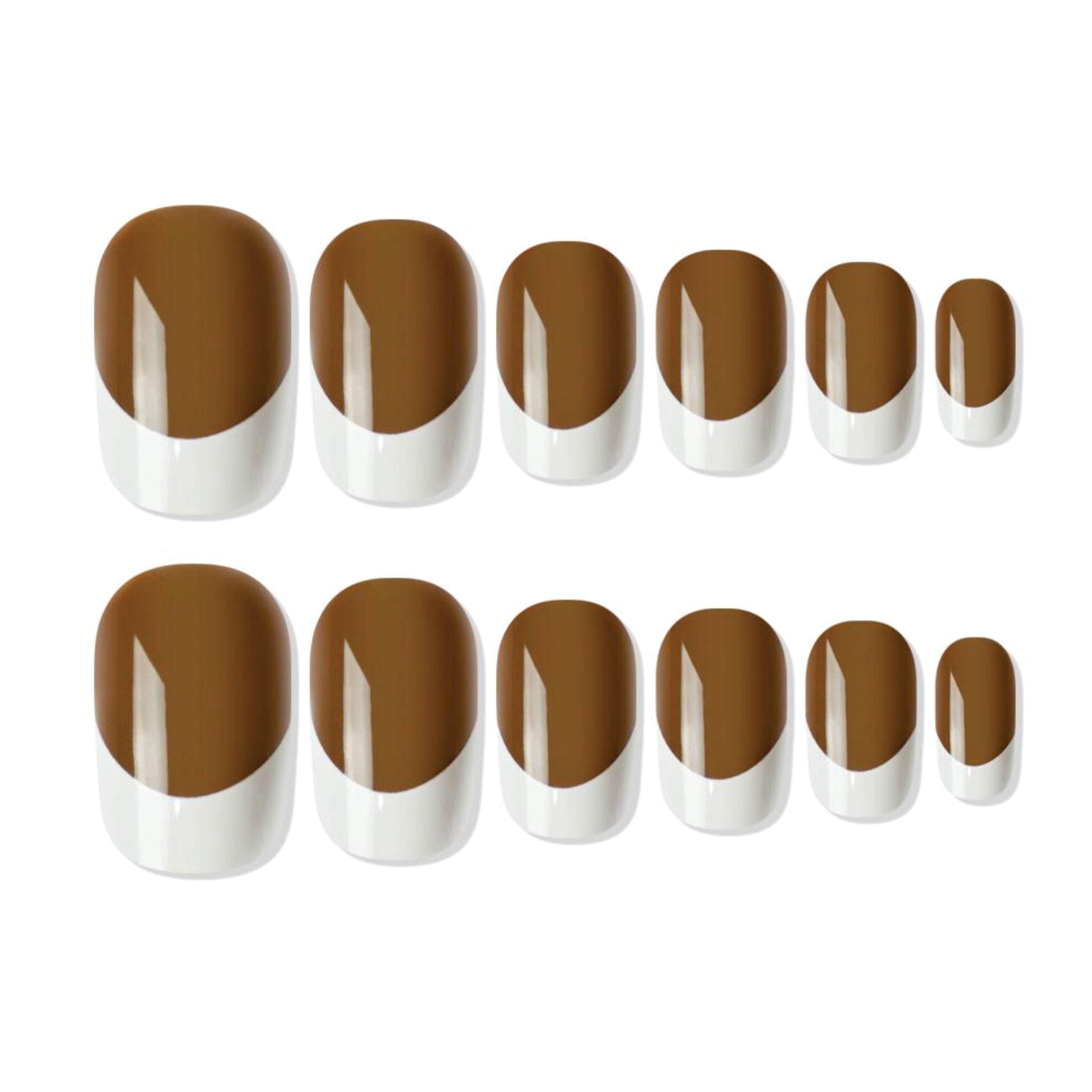 Shills Professional Reusable French Square Press On Nails - Brown