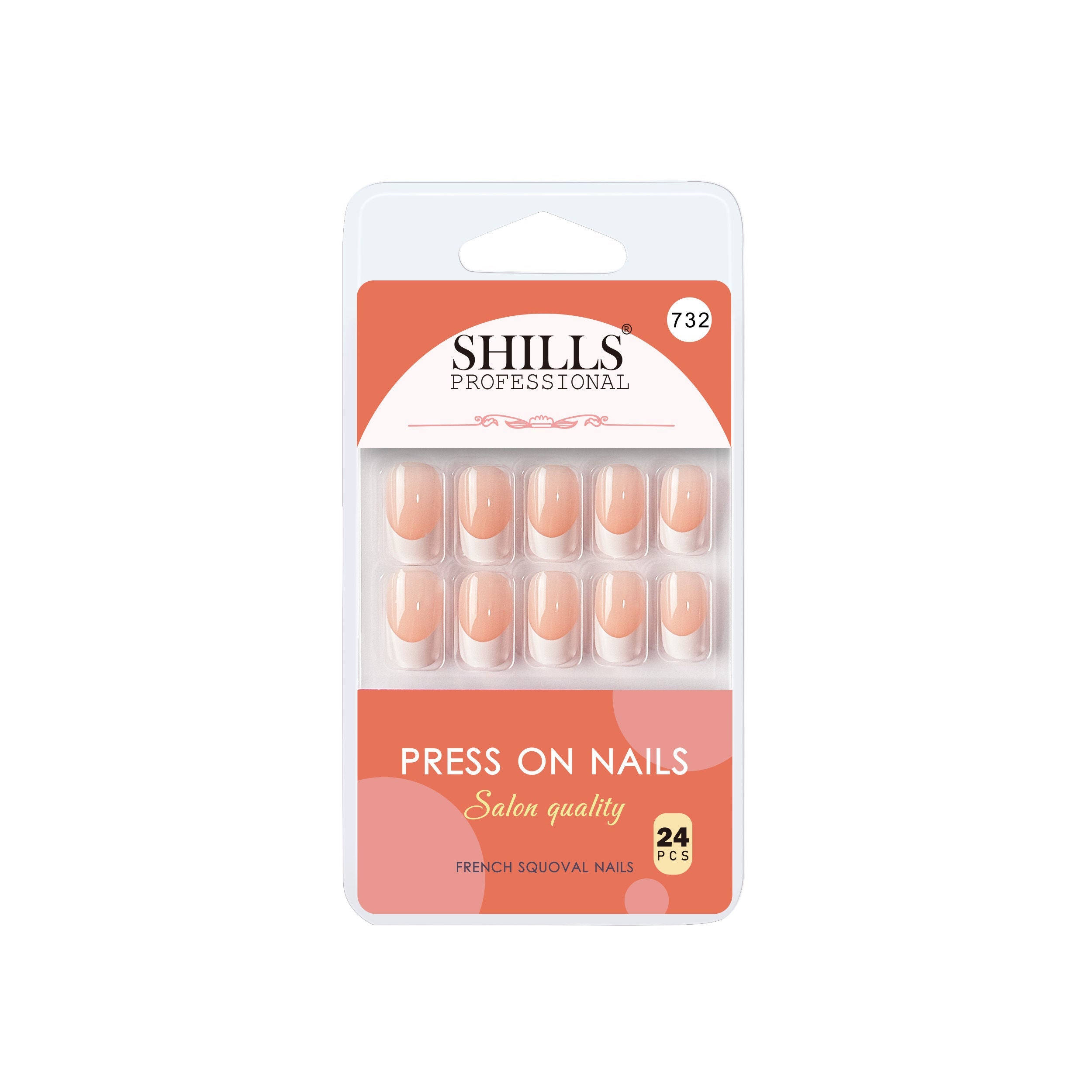 Shills Professional Reusable French Square Press On Nails - Beige