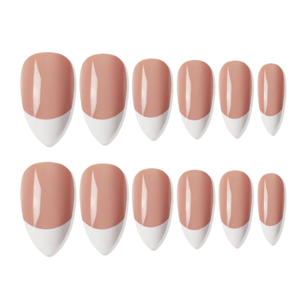 Shills Professional Reusable French Almond Press On Nails - Beige