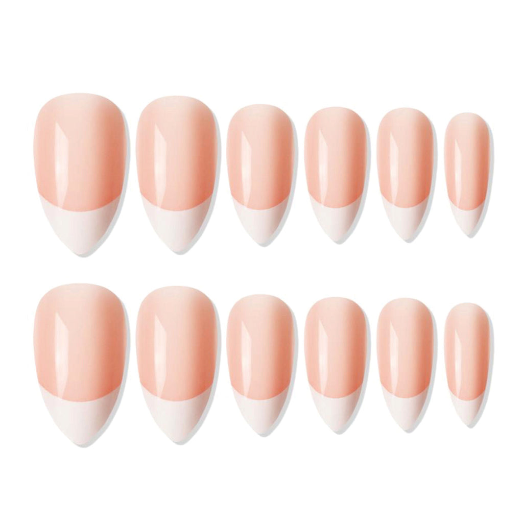 Shills Professional Reusable French Almond Press On Nails - Peach
