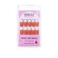 Shills Professional Reusable French Almond Press On Nails - Orange