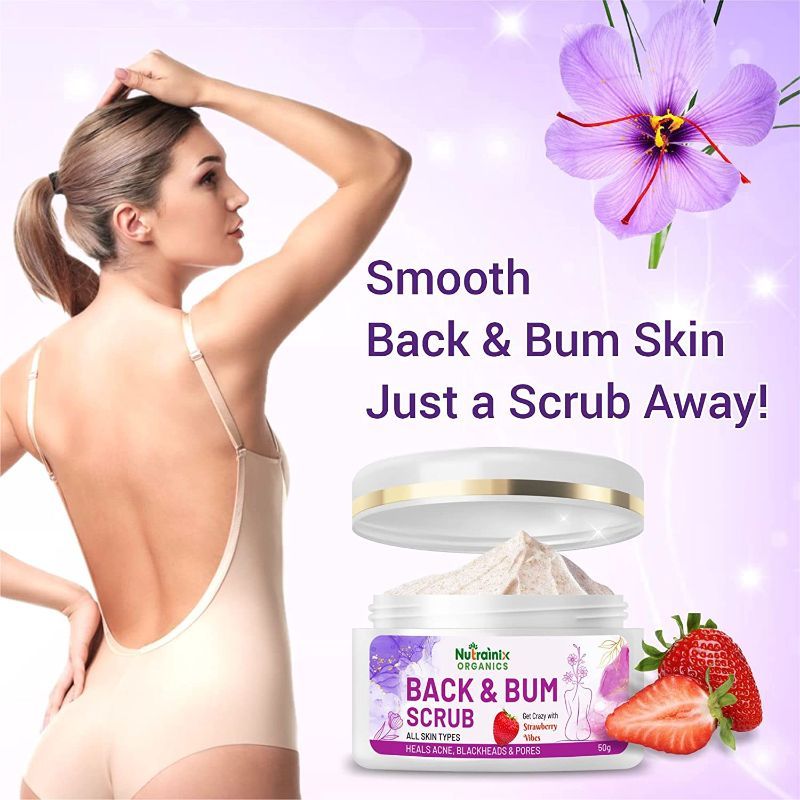 Nutrainix Organics Back & Bum Dark Spots Removal Scrub Reduce Acne Spot