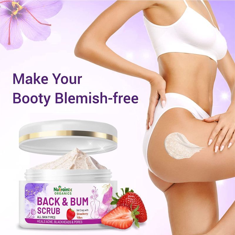 Nutrainix Organics Back & Bum Dark Spots Removal Scrub Reduce Acne Spot