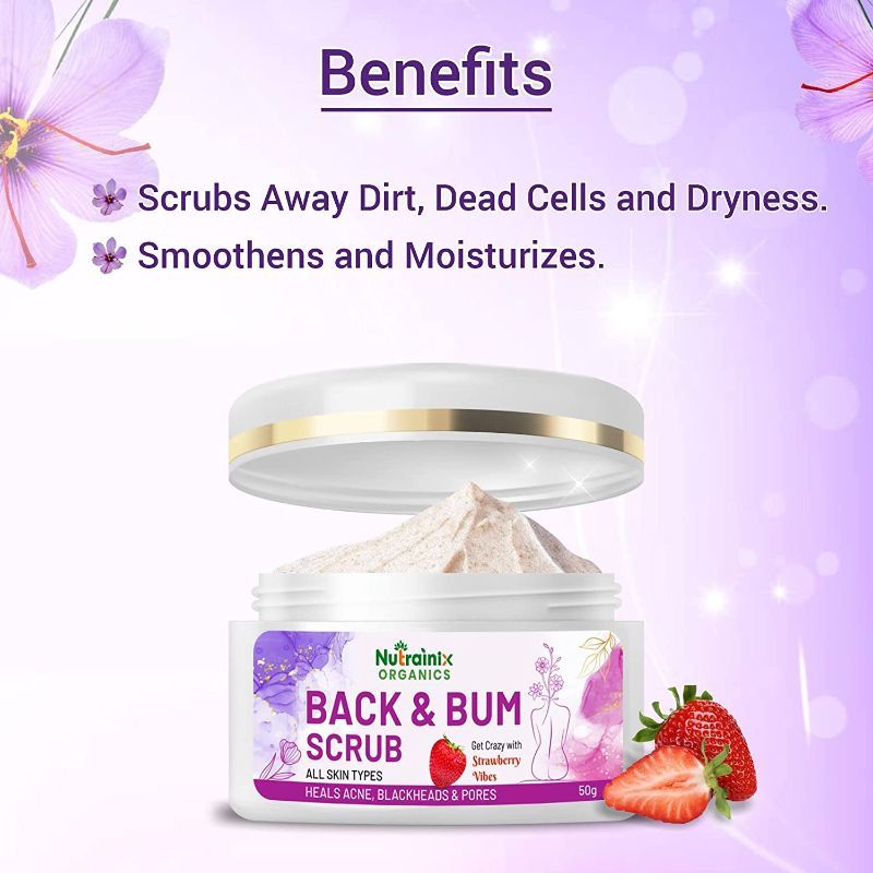 Nutrainix Organics Back & Bum Dark Spots Removal Scrub Reduce Acne Spot