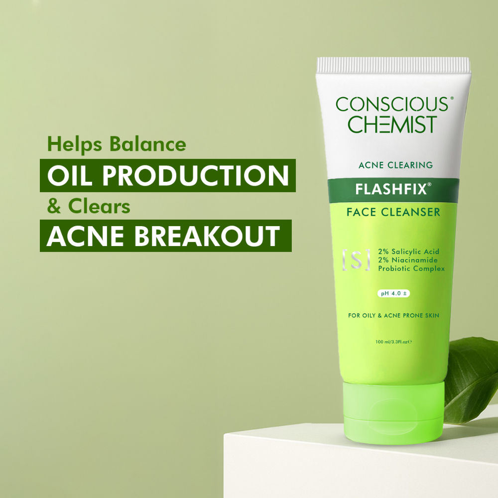 Conscious Chemist Salicylic Acid Face Wash For Oily Acne Prone Skin With Glycolic Acid &CICA Extract