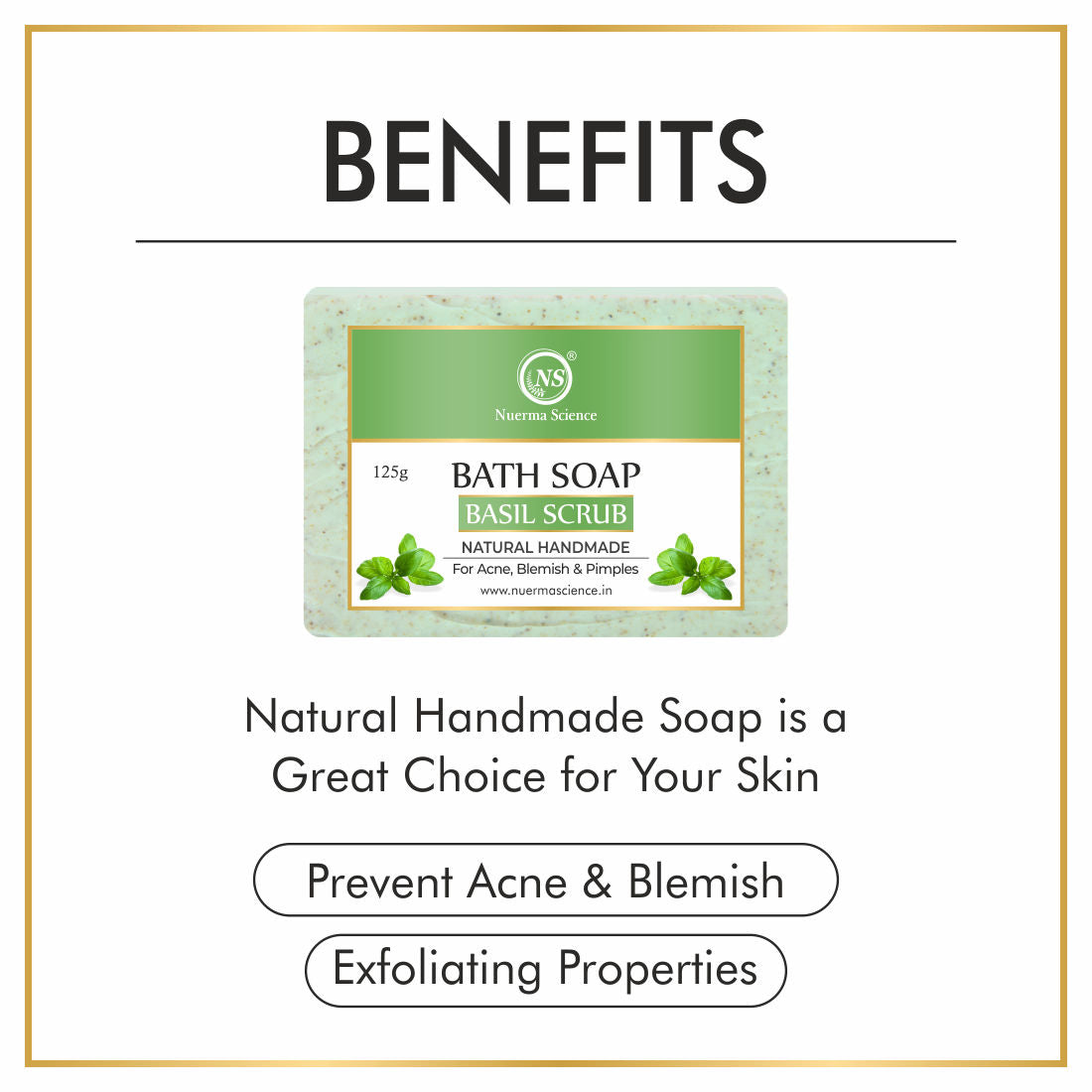 Nuerma Science Natural Basil Scrub Soap